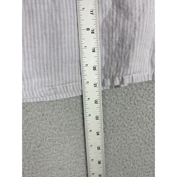 Bryn Walker Linen Top Skirt Set Women’s Small Blue Gray Pinstripe Linen USA - Picture 10 of 15